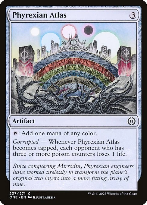 Phyrexian Atlas, carta Magic di tipo Artifact illustrata da Septian Fajrianto