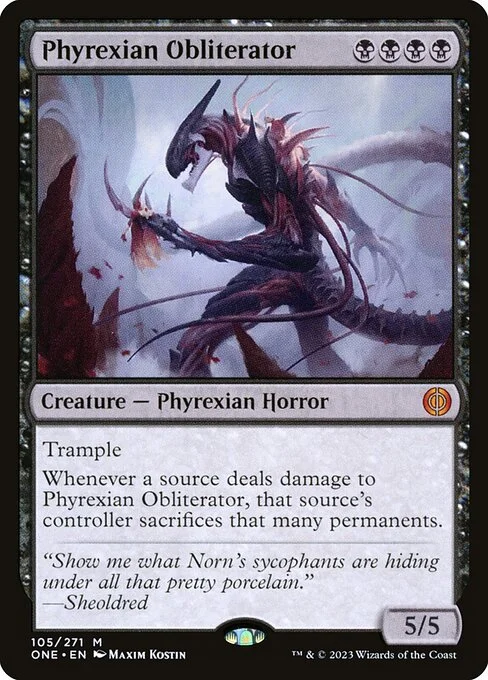 Phyrexian Obliterator, carta Magic di tipo Creature — Phyrexian Horror illustrata da Maxim Kostin