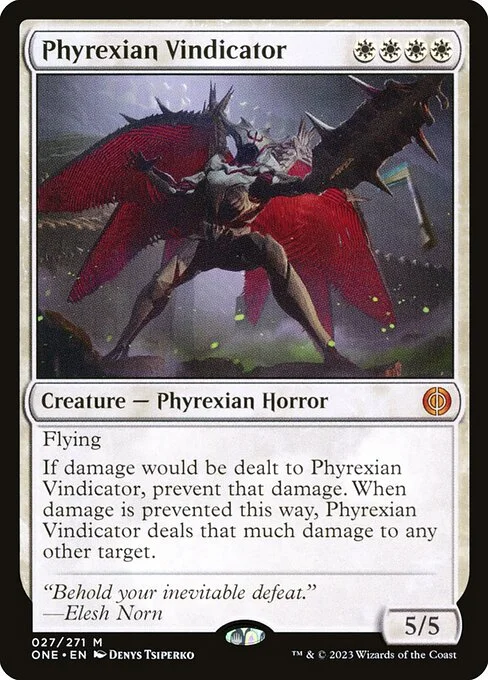 Phyrexian Vindicator, carta Magic di tipo Creature — Phyrexian Horror illustrata da Denys Tsiperko