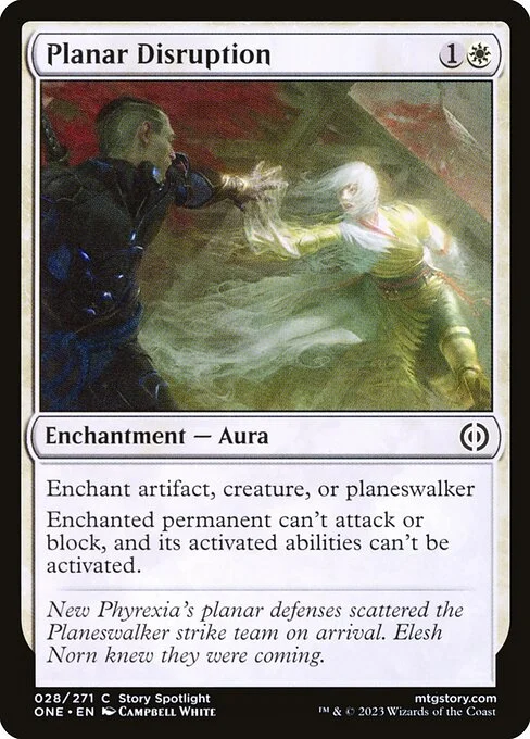 Planar Disruption, carta Magic di tipo Enchantment — Aura illustrata da Campbell White