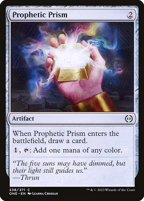 Prophetic Prism, carta Magic di tipo Artifact illustrata da Leanna Crossan