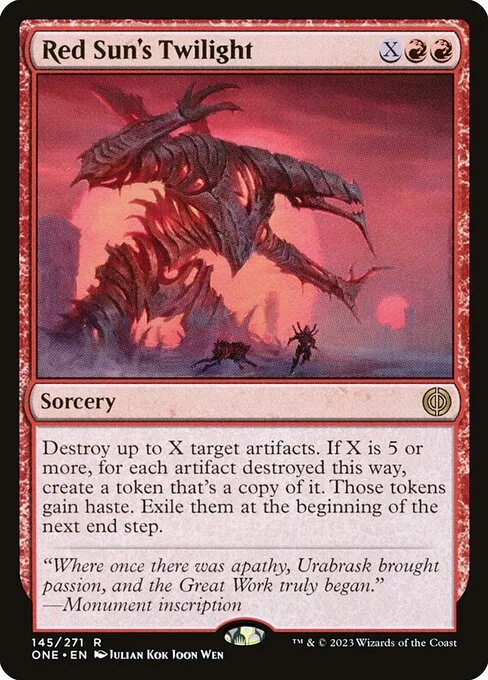 Red Sun's Twilight, carta Magic di tipo Sorcery illustrata da Julian Kok Joon Wen