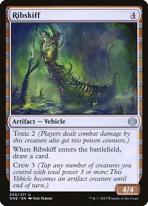 Ribskiff, carta Magic di tipo Artifact — Vehicle illustrata da José Parodi