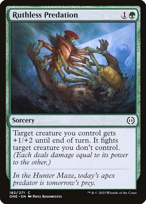 Ruthless Predation, carta Magic di tipo Sorcery illustrata da Pavel Kolomeyets