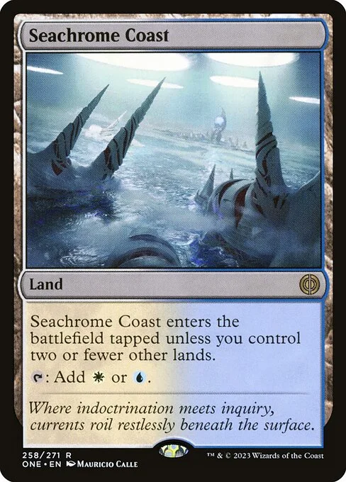 Seachrome Coast, carta Magic di tipo Land illustrata da Mauricio Calle