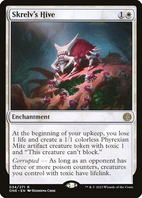 Skrelv's Hive, carta Magic di tipo Enchantment illustrata da Heonhwa