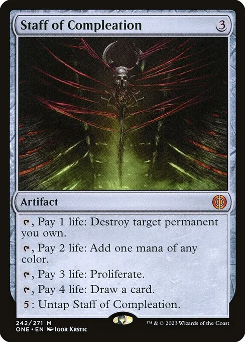 Staff of Compleation, carta Magic di tipo Artifact illustrata da Igor Krstic