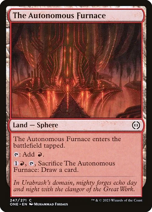 The Autonomous Furnace, carta Magic di tipo Land — Sphere illustrata da Muhammad Firdaus