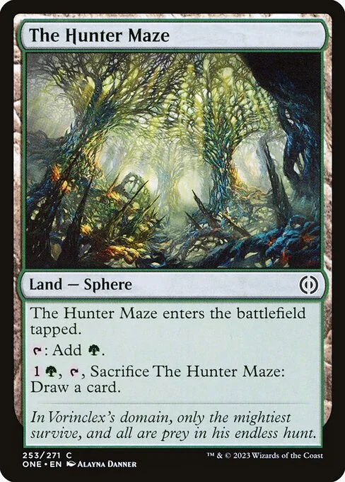 The Hunter Maze, carta Magic di tipo Land — Sphere illustrata da Alayna Danner
