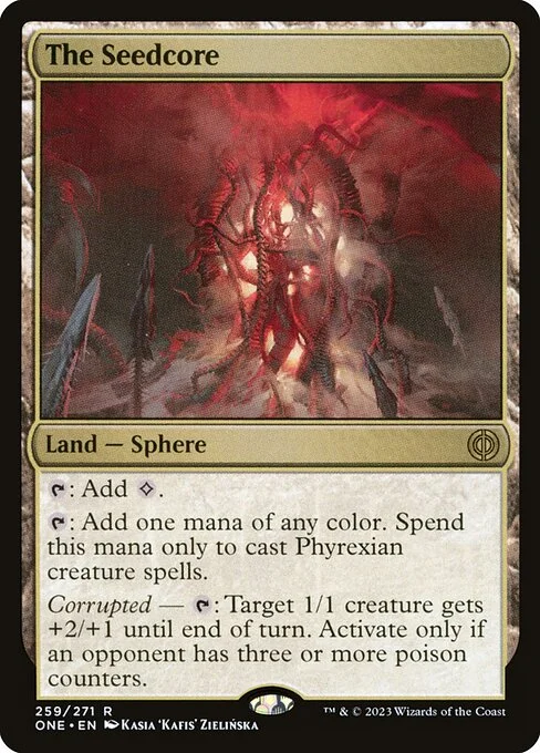 The Seedcore, carta Magic di tipo Land — Sphere illustrata da Kasia 'Kafis' Zielińska