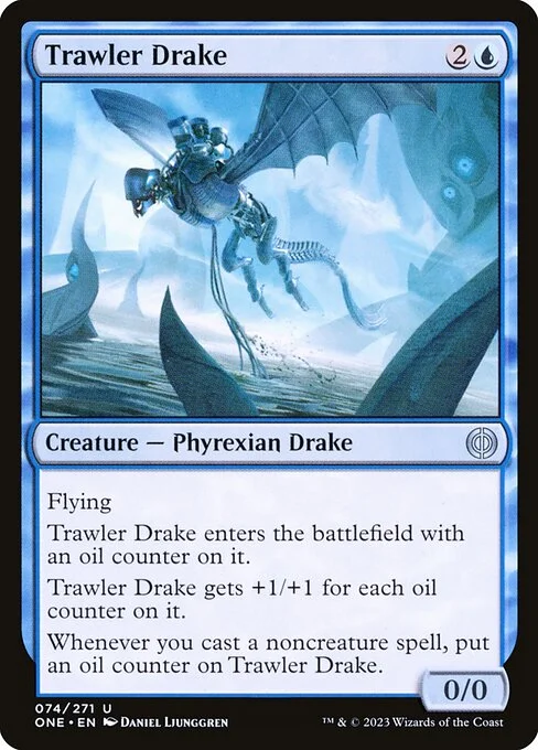 Trawler Drake, carta Magic di tipo Creature — Phyrexian Drake illustrata da Daniel Ljunggren