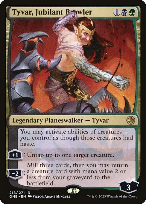 Tyvar, Jubilant Brawler, carta Magic di tipo Legendary Planeswalker — Tyvar illustrata da Victor Adame Minguez