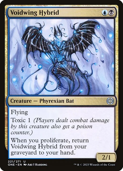 Voidwing Hybrid, carta Magic di tipo Creature — Phyrexian Bat illustrata da Abz J Harding