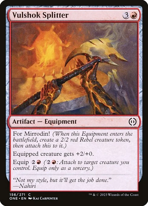 Vulshok Splitter, carta Magic di tipo Artifact — Equipment illustrata da Kai Carpenter