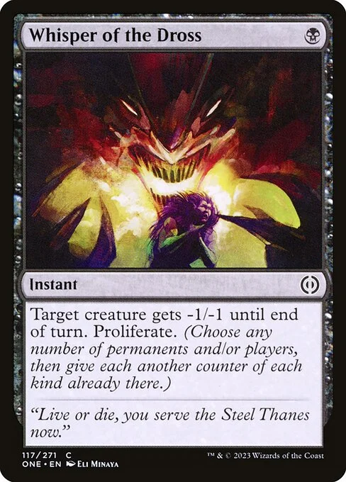 Whisper of the Dross, carta Magic di tipo Instant illustrata da Eli Minaya