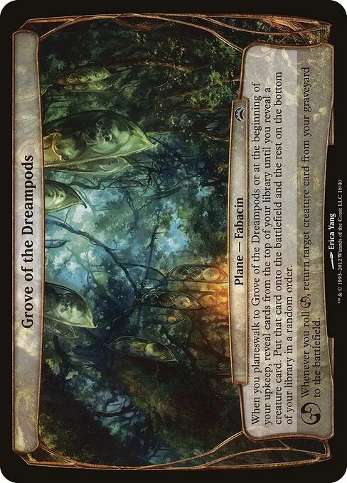 Grove of the Dreampods, carta Magic di tipo Plane — Fabacin illustrata da Erica Yang