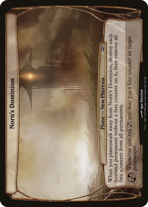 Norn's Dominion, carta Magic di tipo Plane — New Phyrexia illustrata da Igor Kieryluk