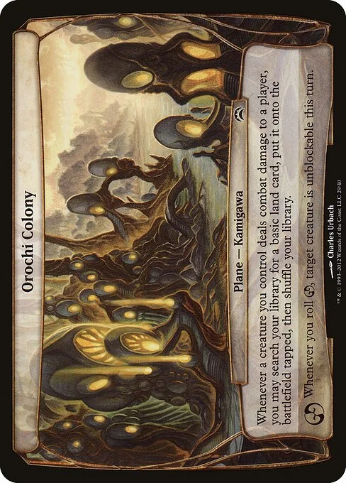 Orochi Colony, carta Magic di tipo Plane — Kamigawa illustrata da Charles Urbach