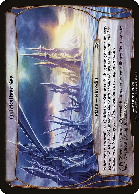 Quicksilver Sea, carta Magic di tipo Plane — Mirrodin illustrata da Charles Urbach