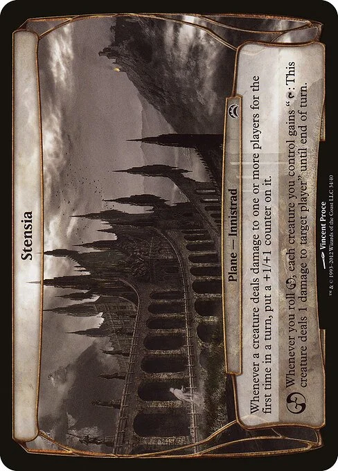 Stensia, carta Magic di tipo Plane — Innistrad illustrata da Vincent Proce