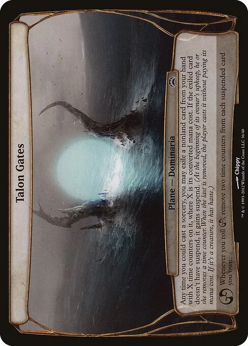 Talon Gates, carta Magic di tipo Plane — Dominaria illustrata da Chippy