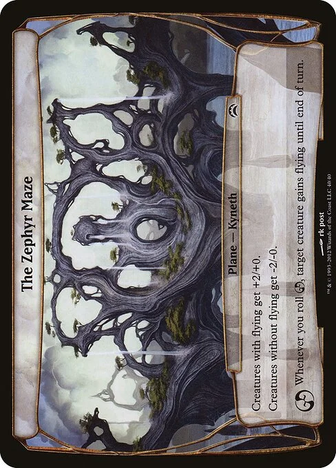 The Zephyr Maze, carta Magic di tipo Plane — Kyneth illustrata da rk post