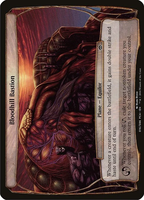 Bloodhill Bastion, carta Magic di tipo Plane — Equilor illustrata da Mark Hyzer