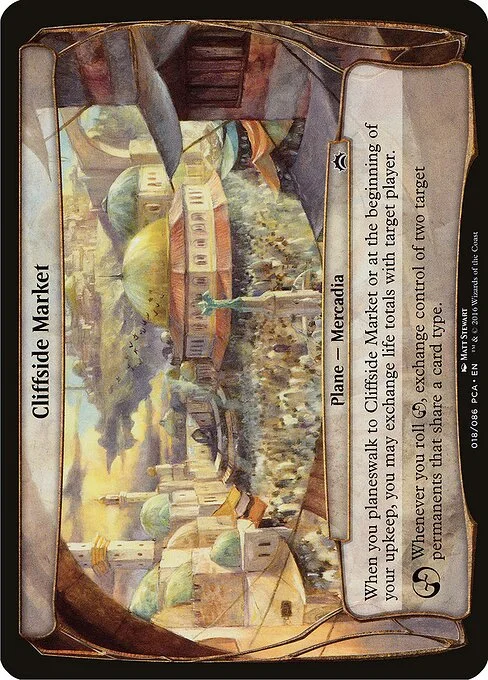 Cliffside Market, carta Magic di tipo Plane — Mercadia illustrata da Matt Stewart