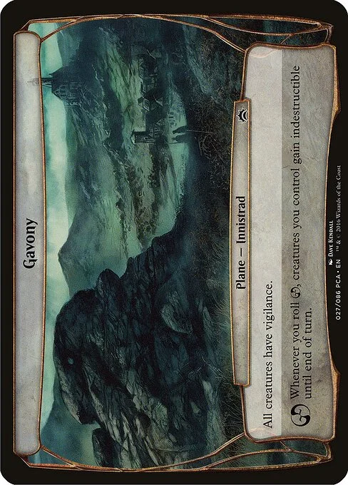 Gavony, carta Magic di tipo Plane — Innistrad illustrata da Dave Kendall
