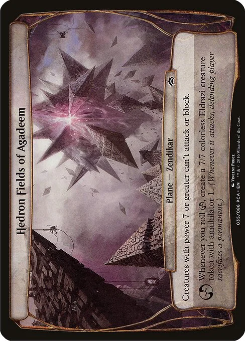Hedron Fields of Agadeem, carta Magic di tipo Plane — Zendikar illustrata da Vincent Proce