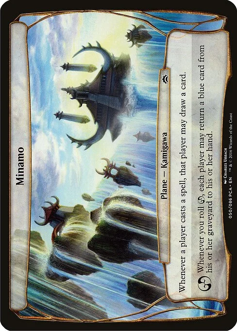 Minamo, carta Magic di tipo Plane — Kamigawa illustrata da Charles Urbach