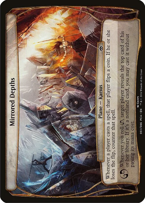 Mirrored Depths, carta Magic di tipo Plane — Karsus illustrata da Chippy