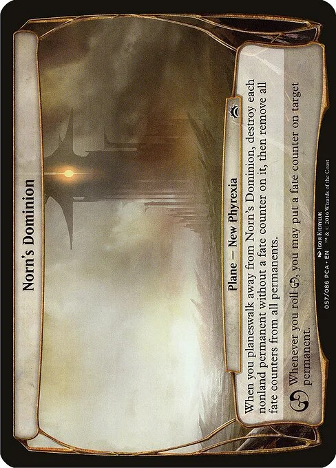 Norn's Dominion, carta Magic di tipo Plane — New Phyrexia illustrata da Igor Kieryluk