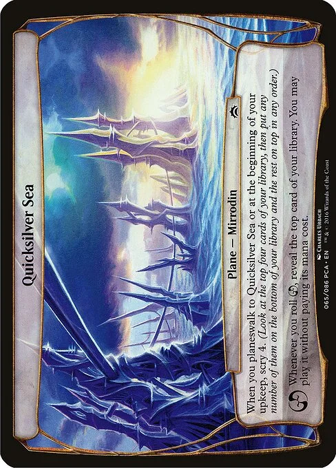 Quicksilver Sea, carta Magic di tipo Plane — Mirrodin illustrata da Charles Urbach