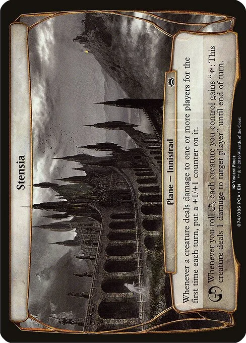 Stensia, carta Magic di tipo Plane — Innistrad illustrata da Vincent Proce