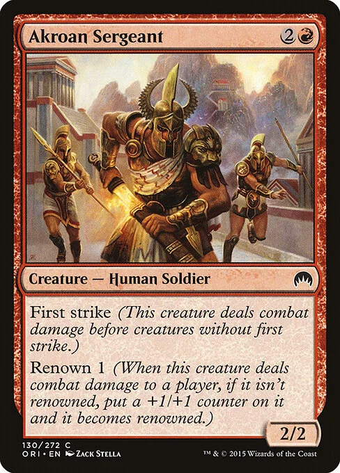Akroan Sergeant, carta Magic di tipo Creature — Human Soldier illustrata da Zack Stella