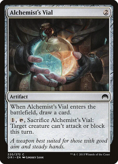 Alchemist's Vial, carta Magic di tipo Artifact illustrata da Lindsey Look
