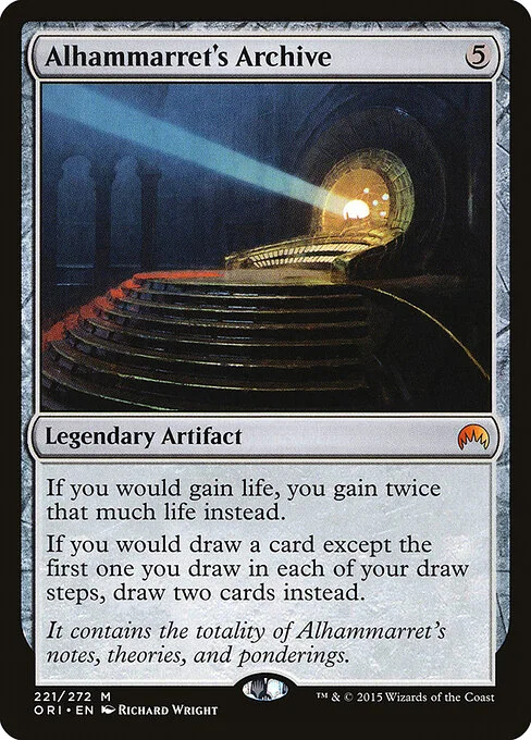 Alhammarret's Archive, carta Magic di tipo Legendary Artifact illustrata da Richard Wright