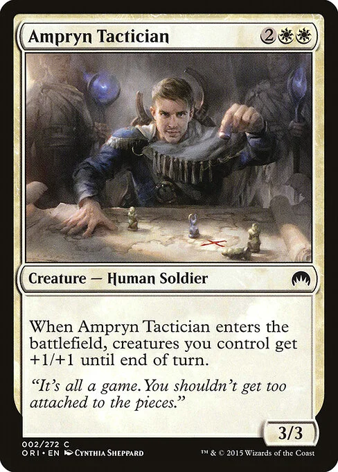 Ampryn Tactician, carta Magic di tipo Creature — Human Soldier illustrata da Cynthia Sheppard