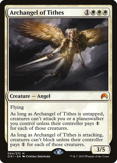 Archangel of Tithes, carta Magic di tipo Creature — Angel illustrata da Cynthia Sheppard