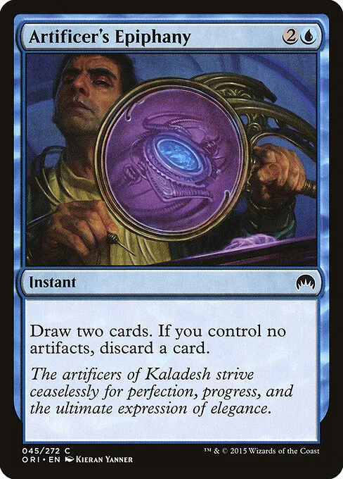 Artificer's Epiphany, carta Magic di tipo Instant illustrata da Kieran Yanner