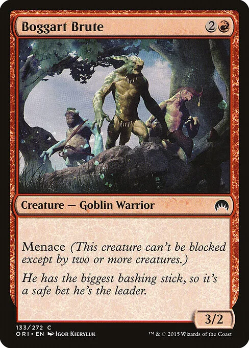 Boggart Brute, carta Magic di tipo Creature — Goblin Warrior illustrata da Igor Kieryluk