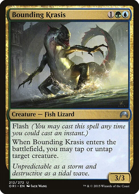 Bounding Krasis, carta Magic di tipo Creature — Fish Lizard illustrata da Jack Wang
