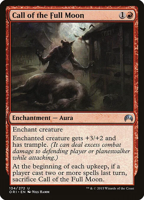 Call of the Full Moon, carta Magic di tipo Enchantment — Aura illustrata da Nils Hamm