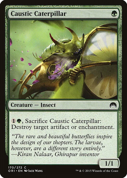 Caustic Caterpillar, carta Magic di tipo Creature — Insect illustrata da Jack Wang