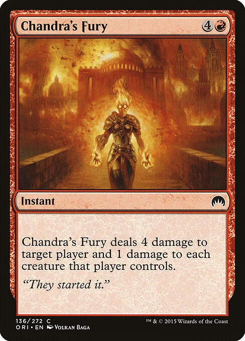 Chandra's Fury, carta Magic di tipo Instant illustrata da Volkan Baǵa