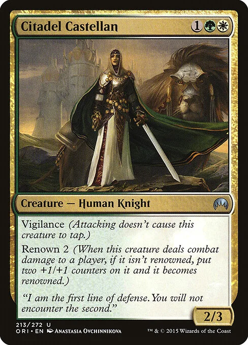 Citadel Castellan, carta Magic di tipo Creature — Human Knight illustrata da Anastasia Ovchinnikova