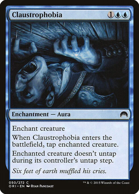 Claustrophobia, carta Magic di tipo Enchantment — Aura illustrata da Ryan Pancoast