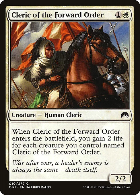 Cleric of the Forward Order, carta Magic di tipo Creature — Human Cleric illustrata da Chris Rallis