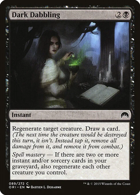 Dark Dabbling, carta Magic di tipo Instant illustrata da Bastien L. Deharme